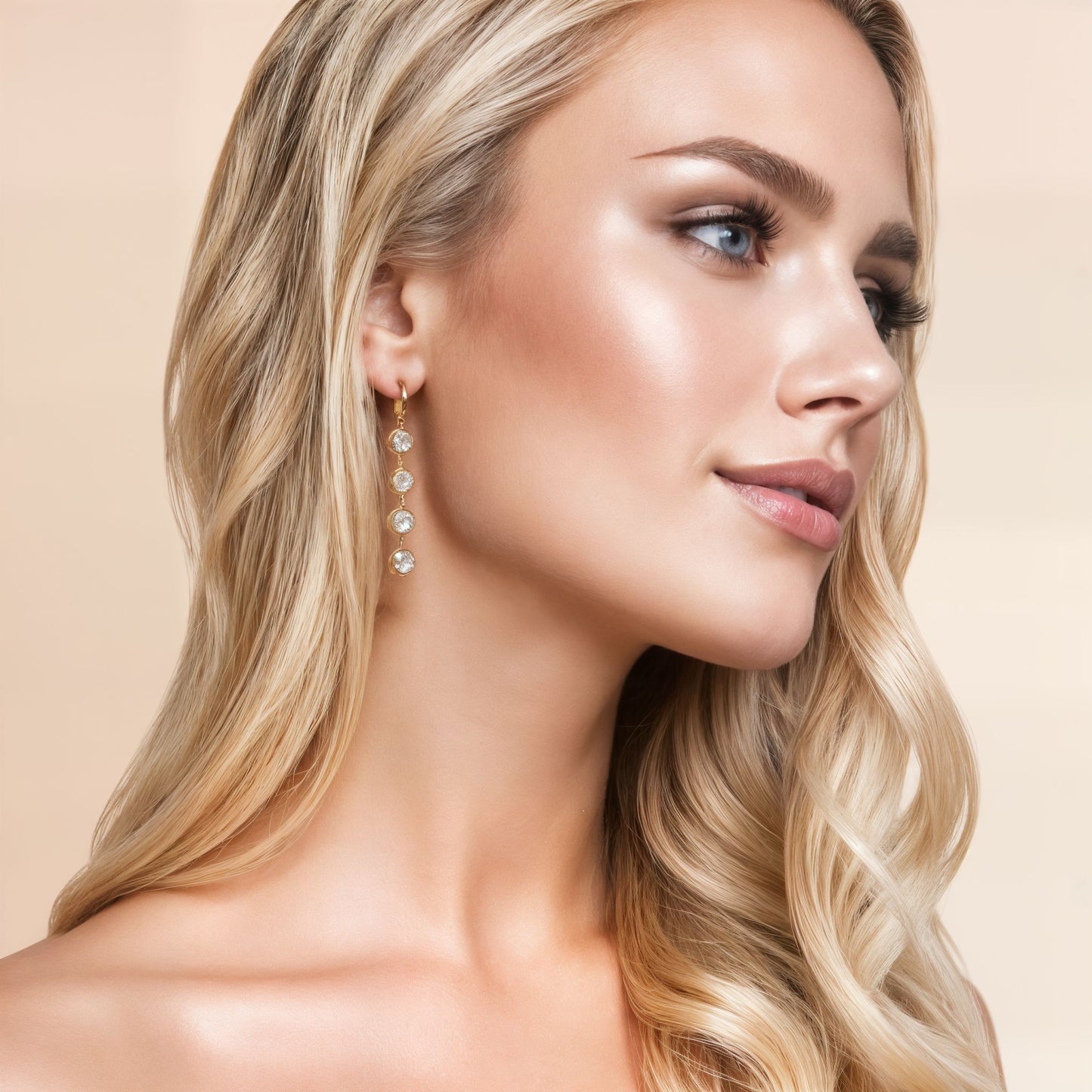 Cascade and Shine Zircon Dangle Earrings