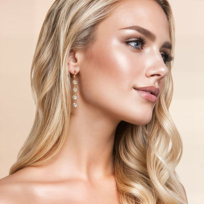 Cascade and Shine Zircon Dangle Earrings