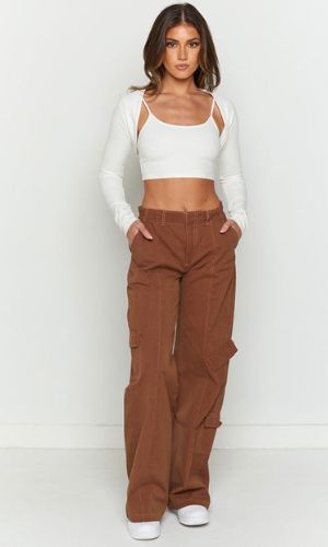 Styling Brown Cargo Pants From HALARA:) I'll Link In Bio, 54% OFF
