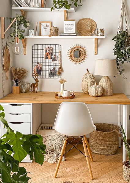 20 Beautiful Boho Office Decor Ideas » Lady Decluttered