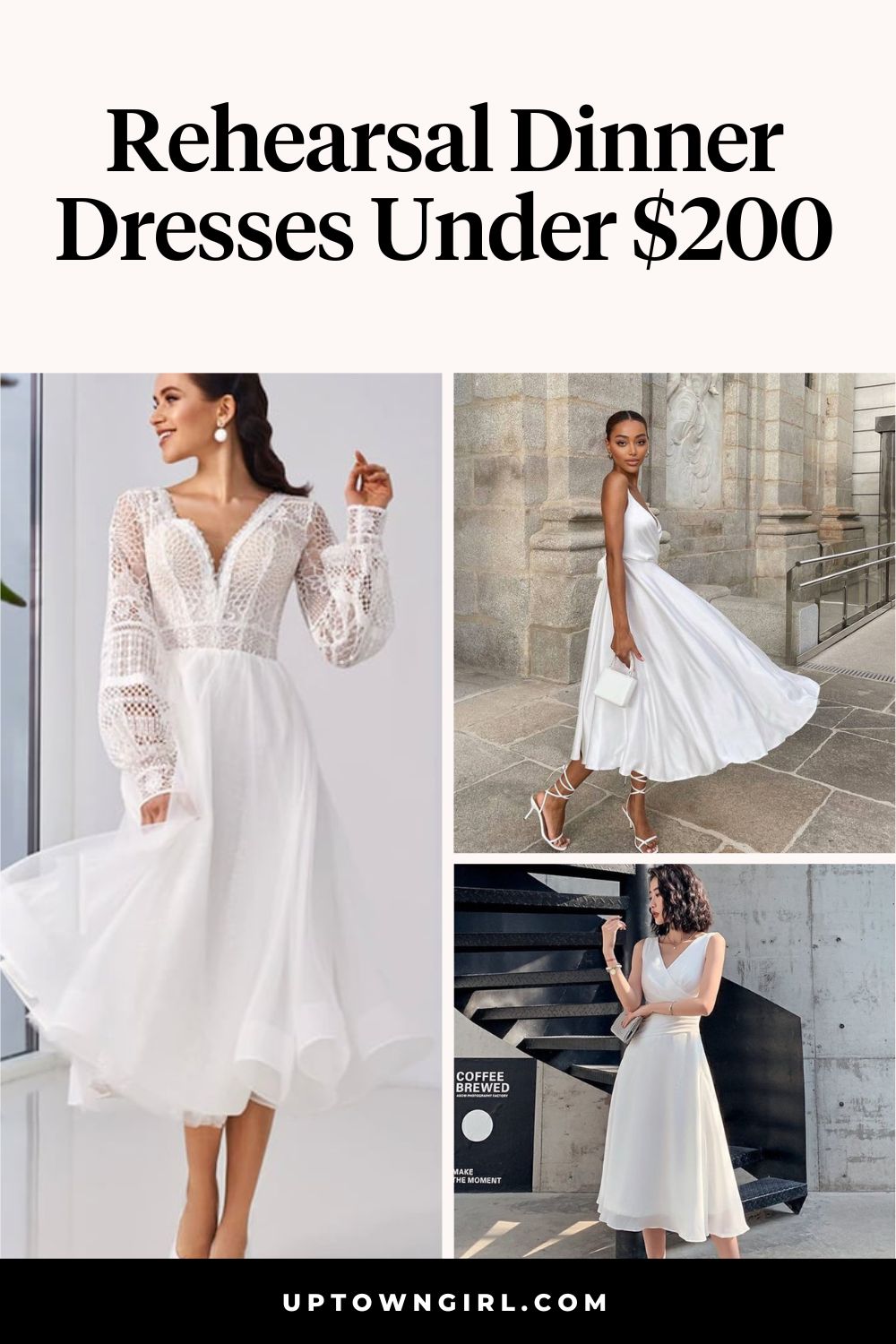 28 Beautiful White Rehearsal Dinner Dresses Under $200 - Uptown Girl