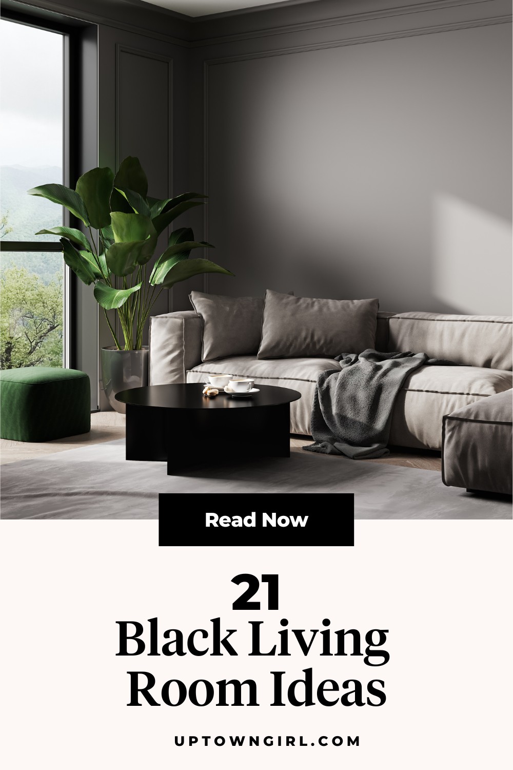 21 Genius Black Living Room Ideas to Make a Bold Statement - Uptown Girl